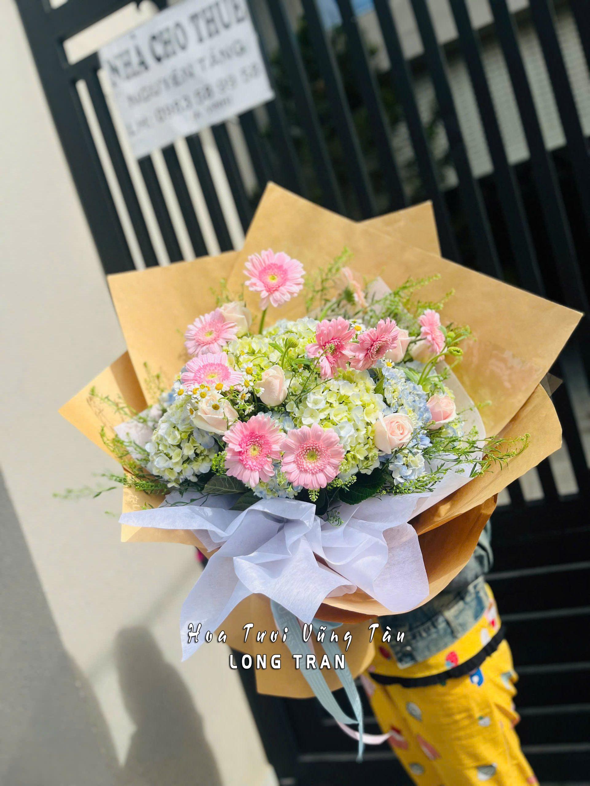 BÓ HOA THANH KHIẾT HỒNG KEM BÓ HOA THANH KHIẾT HỒNG KEM